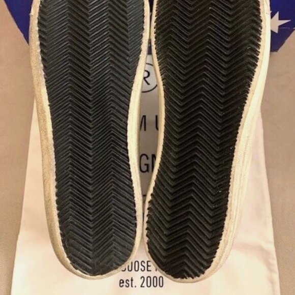 GOLDEN GOOSE MEN 2.12 RED STAR HIGH TOP SNEAKERS SHOES, WHITE SILVER, SZ 46 NIB! - Picture 11 of 13